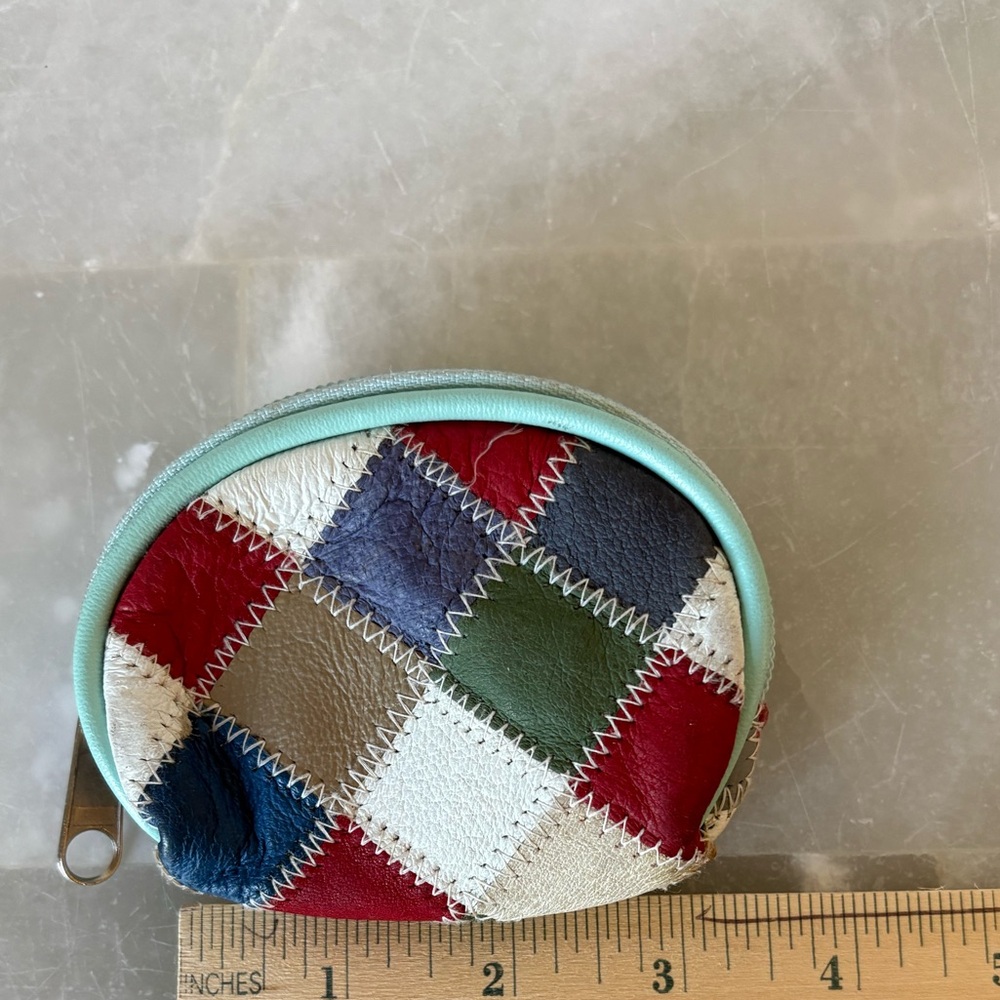 Leather Patchwork Zip Pouch - image 6